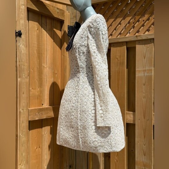 🆕 BRONX & BANCO 🧿 NWOT Courtney Long Sleeve White Lace Mini Dress, Sz XL US 10 - Picture 9 of 16